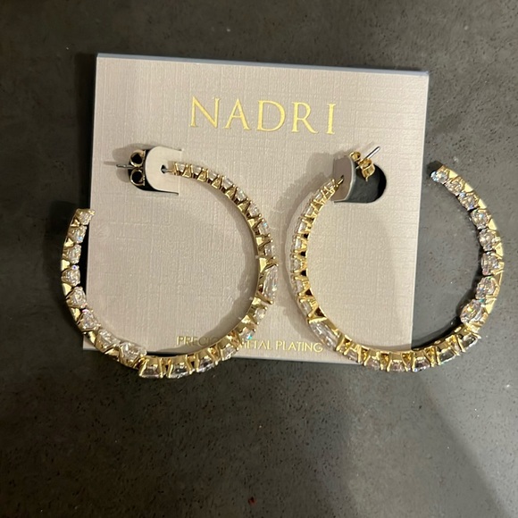 Nardi Halle Cubic Zirconia C Hoop Earrings - Picture 5 of 7